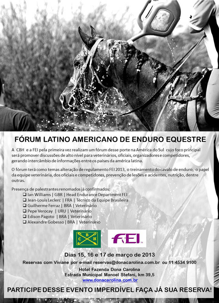 folder fórum latino-americano de enduro equestre